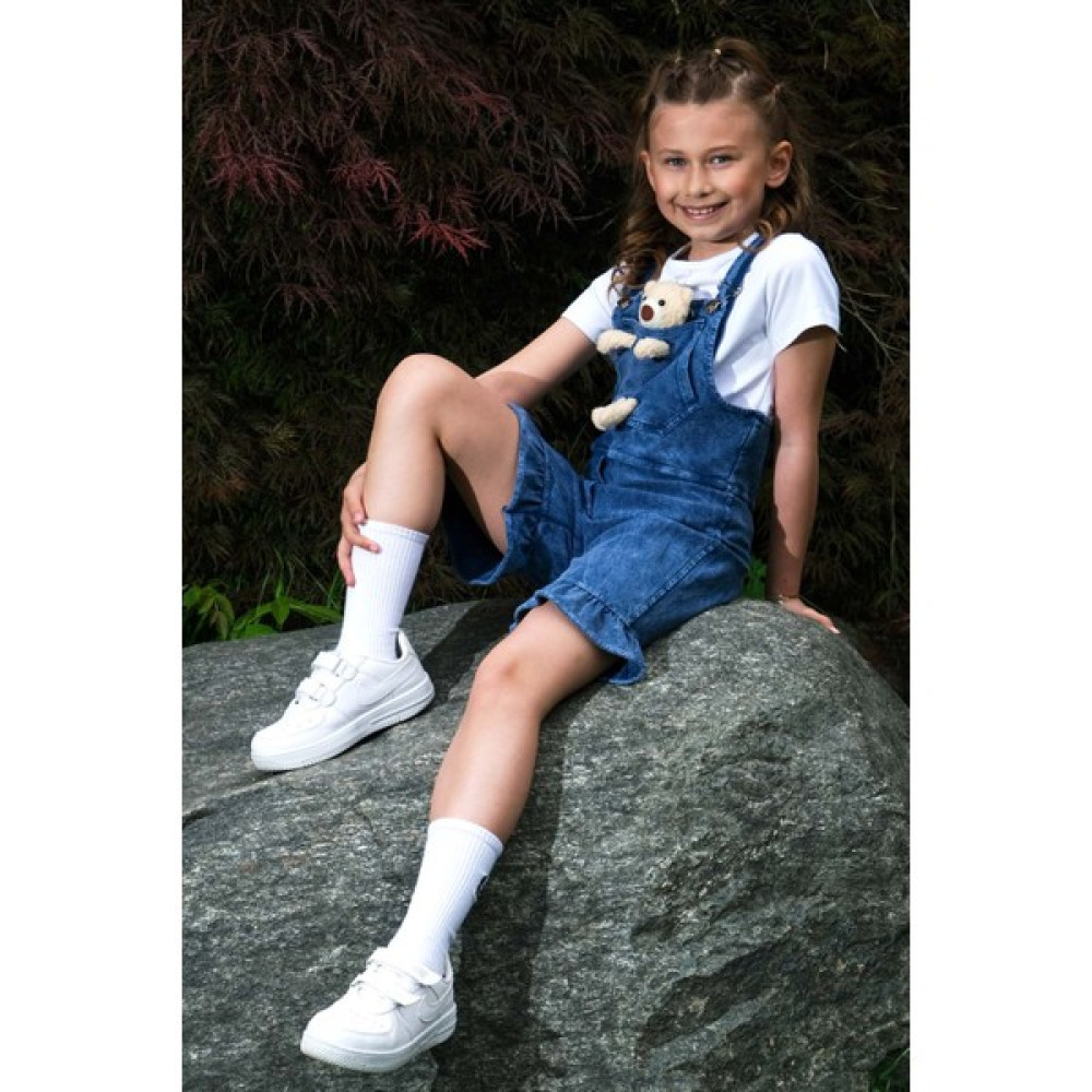 Pina Kids Kız Çocuk Şortlu Ayıcıklı Kot Salopet Kız Çocuk Tulum ve Salopet Fiyatı