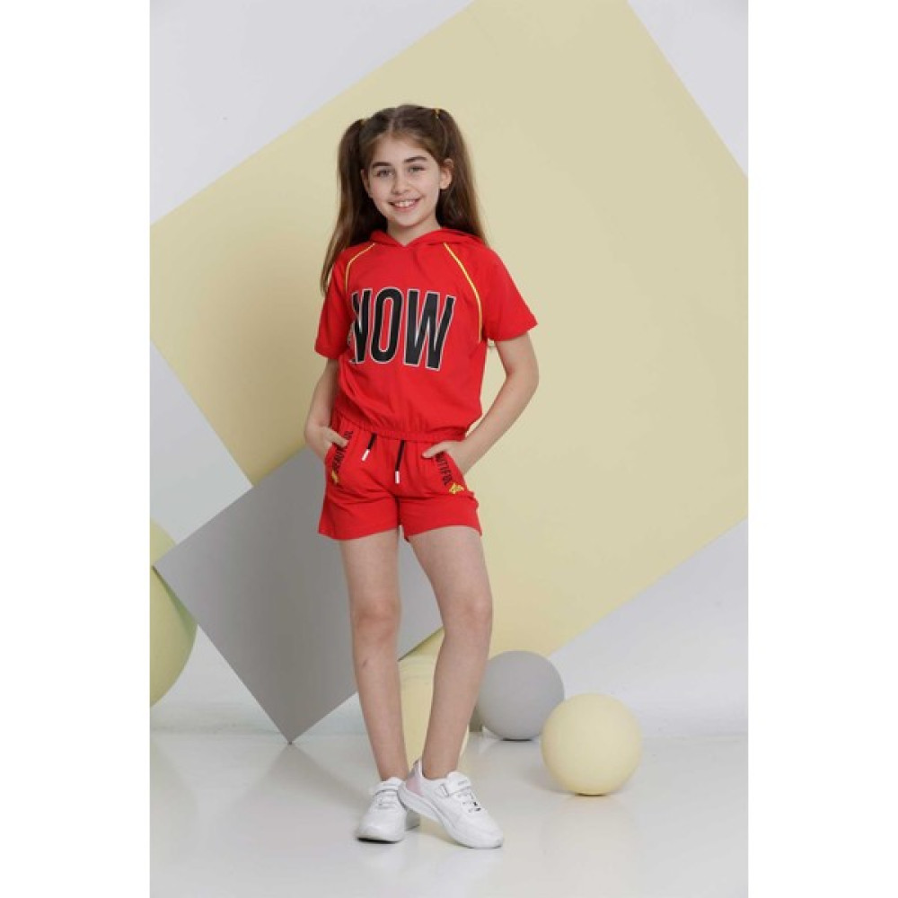 Pina Kids Now Baskılı Şortlu Kız Çocuk Yazlık Takım Rahat Kesim Kız Çocuk Giyim Takımı Fiyatı