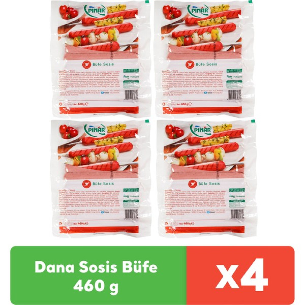 Pınar Dana Sosis Büfe 460 g x 4 adet - 460 gr Oto Boyaları Fiyatı