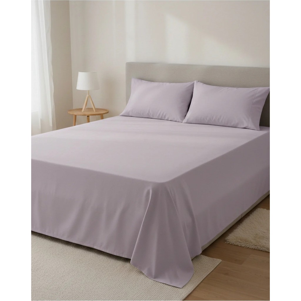 Pınar Home Collection %100 Organik Pamuk Kumaş Düz (Lastiksiz)Çarşaf+Yastık Kılıfı***(Sipariş Öncesi Ebat Seçimi Yapınız ) - Açık Lila - 240 x 260 Yastık Kılıfı Fiyatı