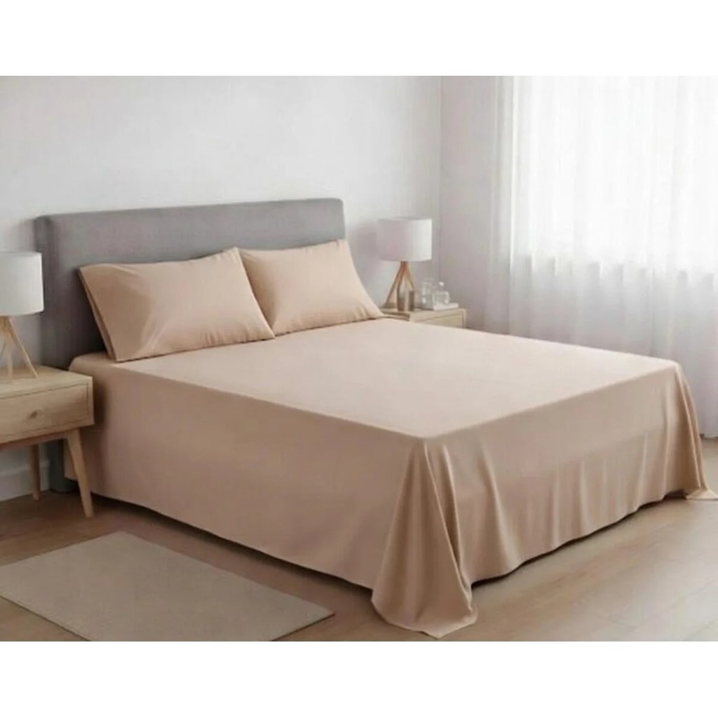 Pınar Home Collection %100 Organik Pamuk Kumaş Düz (Lastiksiz)Çarşaf+Yastık Kılıfı***(Sipariş Öncesi Ebat Seçimi Yapınız ) - Bej - 160 x 240 Yastık Kılıfı Fiyatı