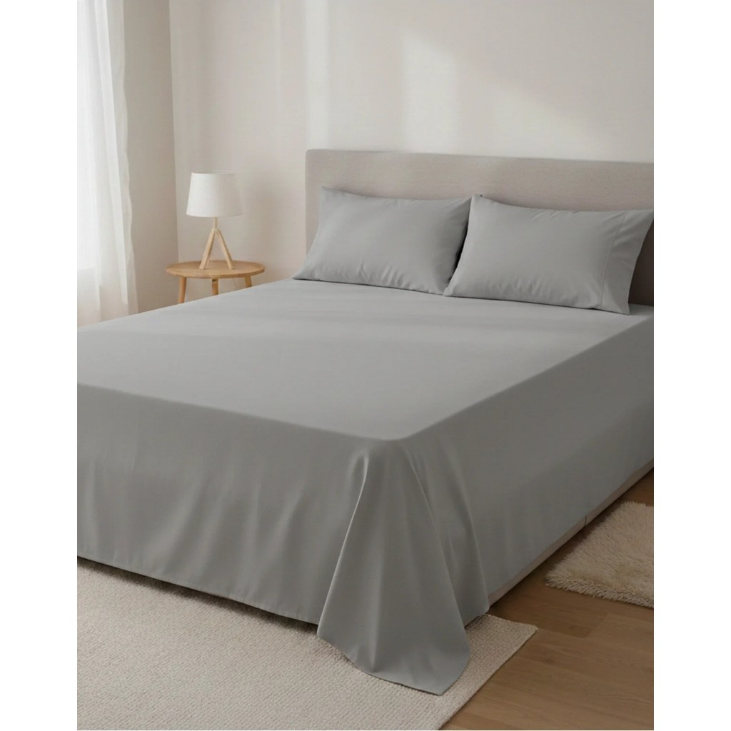 Pınar Home Collection %100 Organik Pamuk Kumaş Düz (Lastiksiz)Çarşaf+Yastık Kılıfı***(Sipariş Öncesi Ebat Seçimi Yapınız ) - Gri - 160 x 240 Yastık Kılıfı Fiyatı