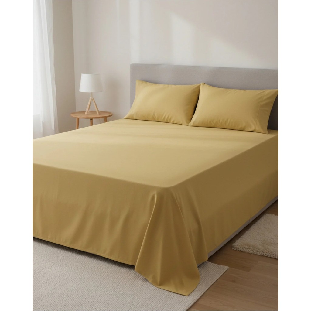 Pınar Home Collection %100 Organik Pamuk Kumaş Düz (Lastiksiz)Çarşaf+Yastık Kılıfı***(Sipariş Öncesi Ebat Seçimi Yapınız ) - Hardal - 240 x 260 Yastık Kılıfı Fiyatı
