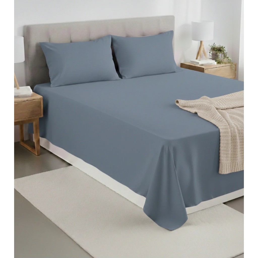 Pınar Home Collection %100 Organik Pamuk Kumaş Düz (Lastiksiz)Çarşaf+Yastık Kılıfı***(Sipariş Öncesi Ebat Seçimi Yapınız ) - İndigo - 240 x 260 Yastık Kılıfı Fiyatı