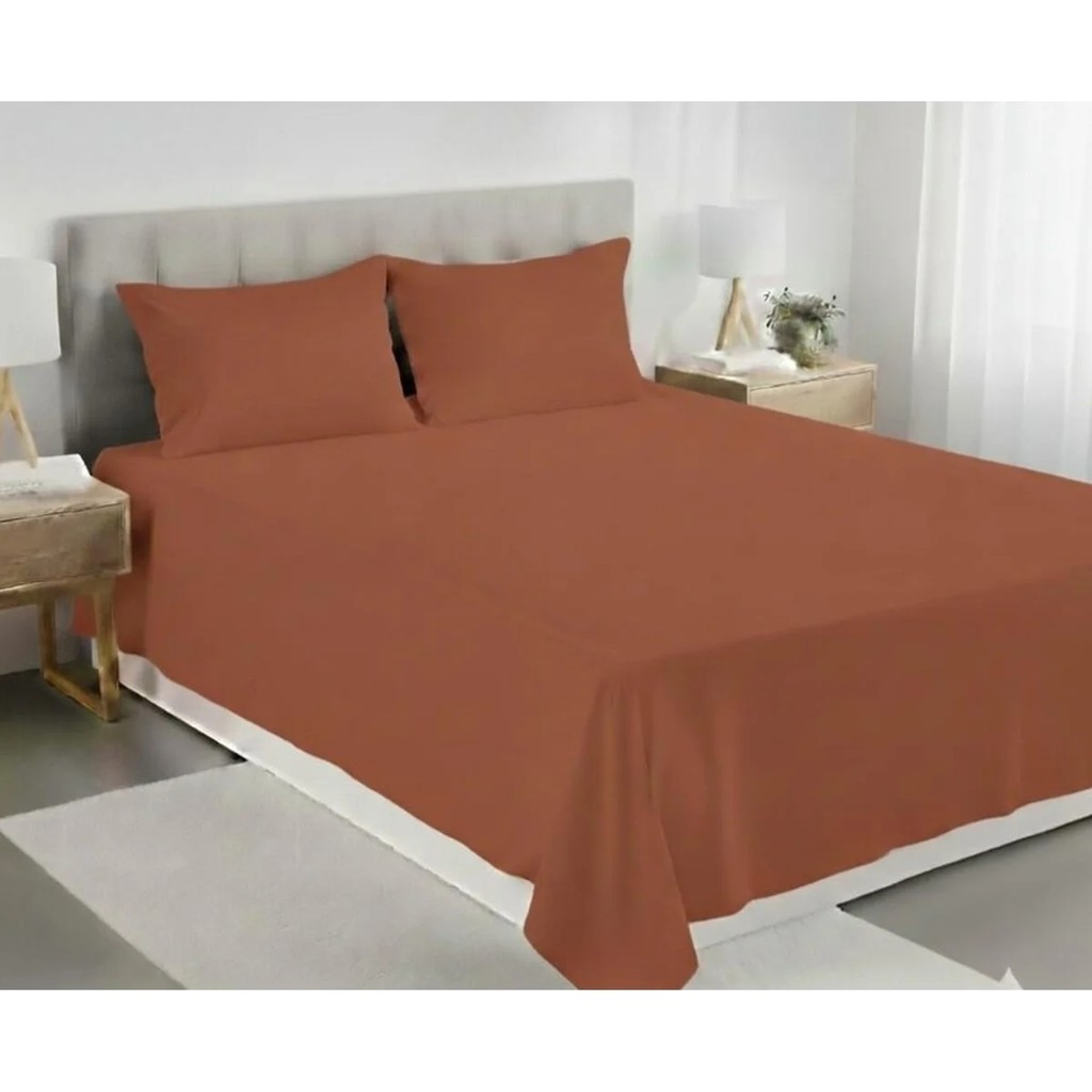 Pınar Home Collection %100 Organik Pamuk Kumaş Düz (Lastiksiz)Çarşaf+Yastık Kılıfı***(Sipariş Öncesi Ebat Seçimi Yapınız ) - Kiremit - 240 x 260 Yastık Kılıfı Fiyatı