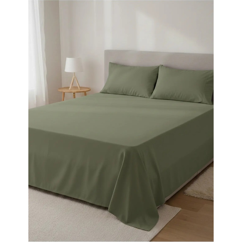 Pınar Home Collection %100 Organik Pamuk Kumaş Düz (Lastiksiz)Çarşaf+Yastık Kılıfı***(Sipariş Öncesi Ebat Seçimi Yapınız ) - Koyu Yeşil - 240 x 260 Yastık Kılıfı Fiyatı