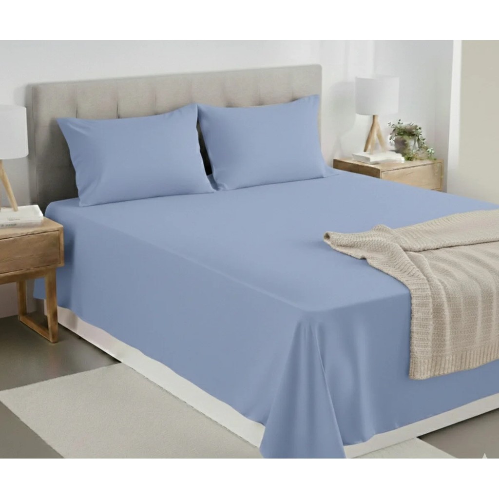 Pınar Home Collection %100 Organik Pamuk Kumaş Düz (Lastiksiz)Çarşaf+Yastık Kılıfı***(Sipariş Öncesi Ebat Seçimi Yapınız ) - Mavi - 160 x 240 Yastık Kılıfı Fiyatı