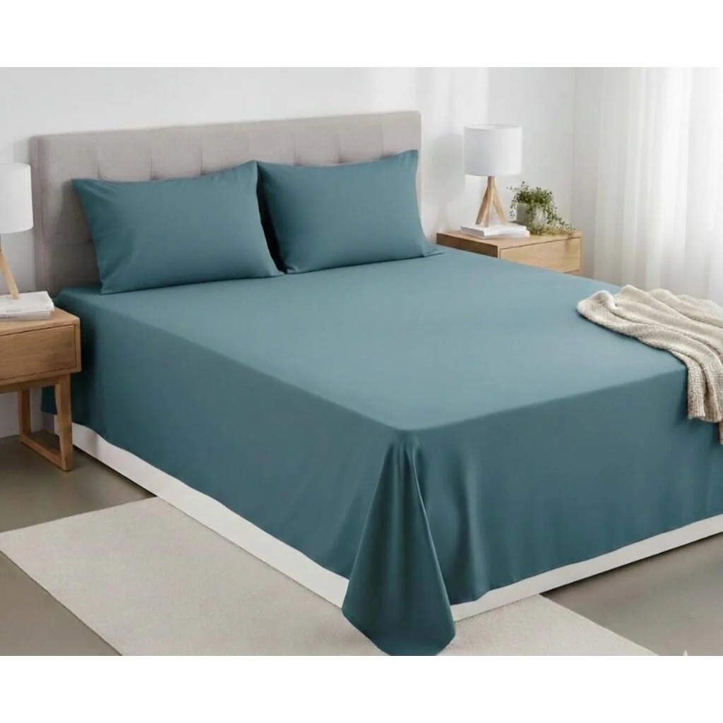 Pınar Home Collection %100 Organik Pamuk Kumaş Düz (Lastiksiz)Çarşaf+Yastık Kılıfı***(Sipariş Öncesi Ebat Seçimi Yapınız ) - Petrol - 160 x 240 Yastık Kılıfı Fiyatı