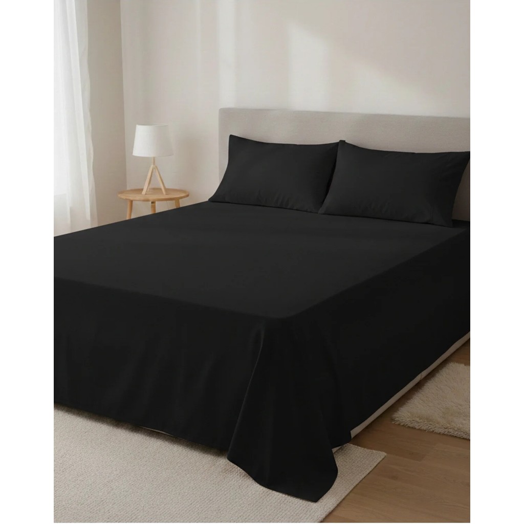 Pınar Home Collection %100 Organik Pamuk Kumaş Düz (Lastiksiz)Çarşaf+Yastık Kılıfı***(Sipariş Öncesi Ebat Seçimi Yapınız ) - Siyah - 240 x 260 Yastık Kılıfı Fiyatı