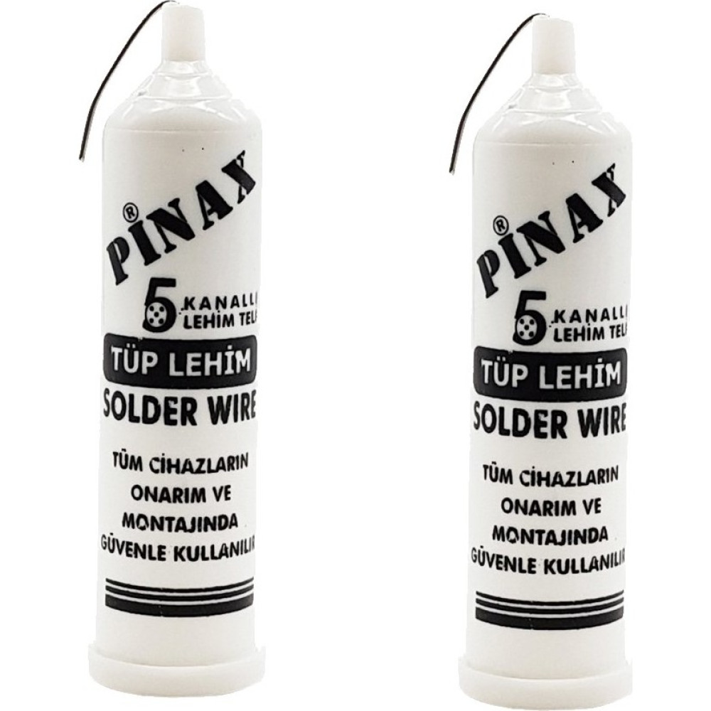 Pinax Tüp Lehim Teli 5 Kanallı 1.2 mm Solder Wire 40 gr 2'li Yüksek Performanslı Kullanım Lehim & Havya Fiyatı