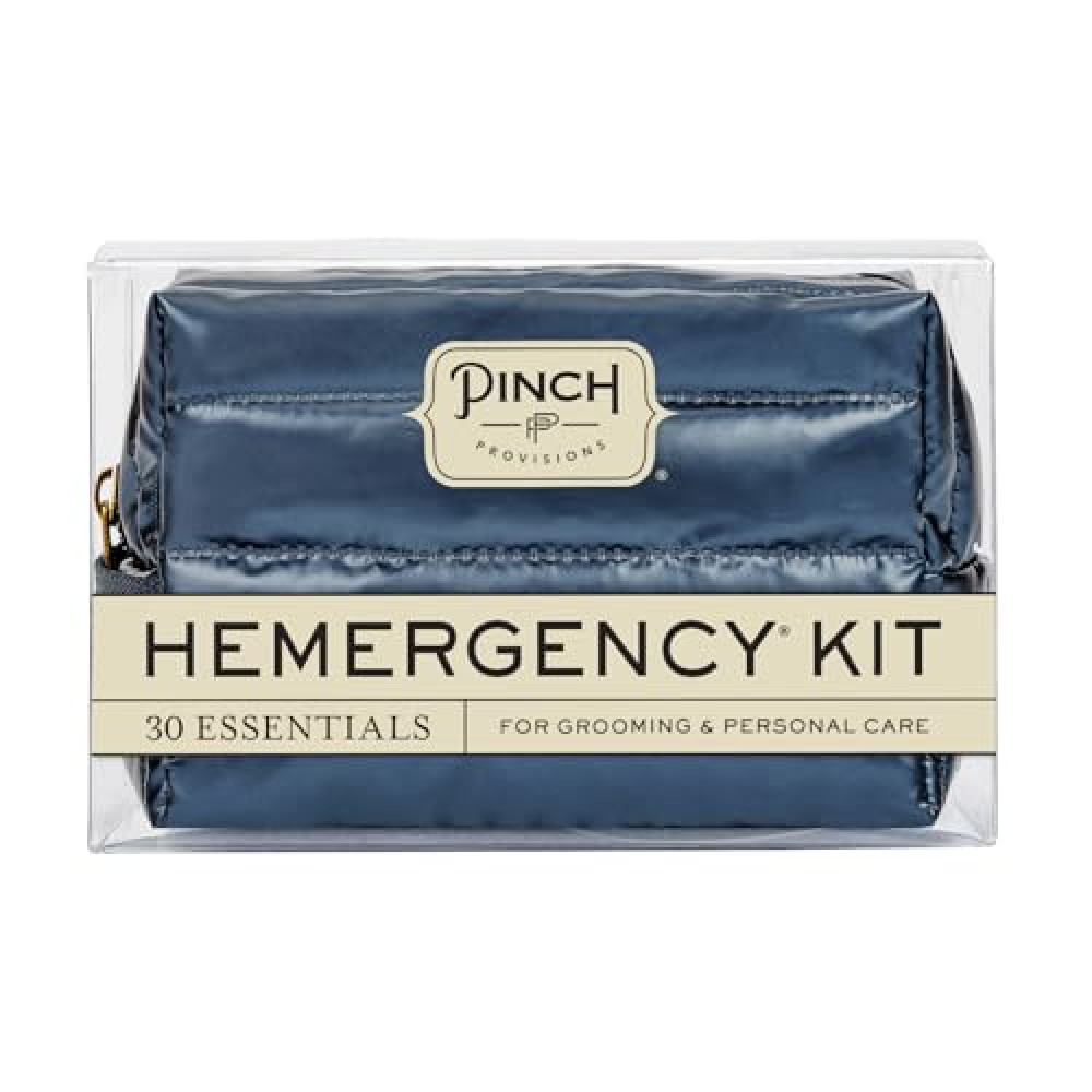 Pinch Provisions Hemergency Kit for Men, Includes 30 Style & Grooming Essentials, Gift & Accessory for Grooms, Best Man, Personal Care, Travel or Cars (Puffer Navy)