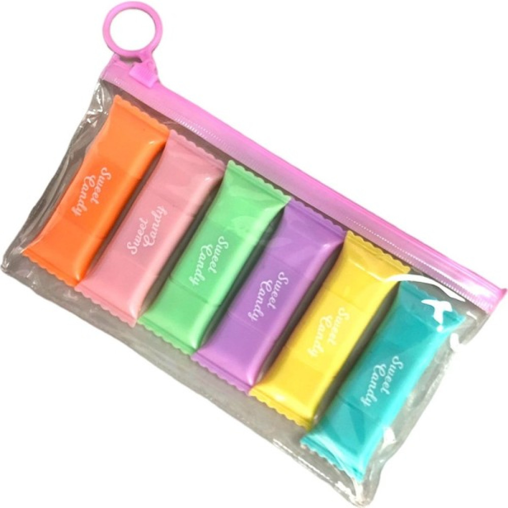 Pinco Kilitli Poşet Şeker Şekilli Pastel Fosforlu Kalem 6 Lı (DL-206) Fosforlu Kalem Fiyatı