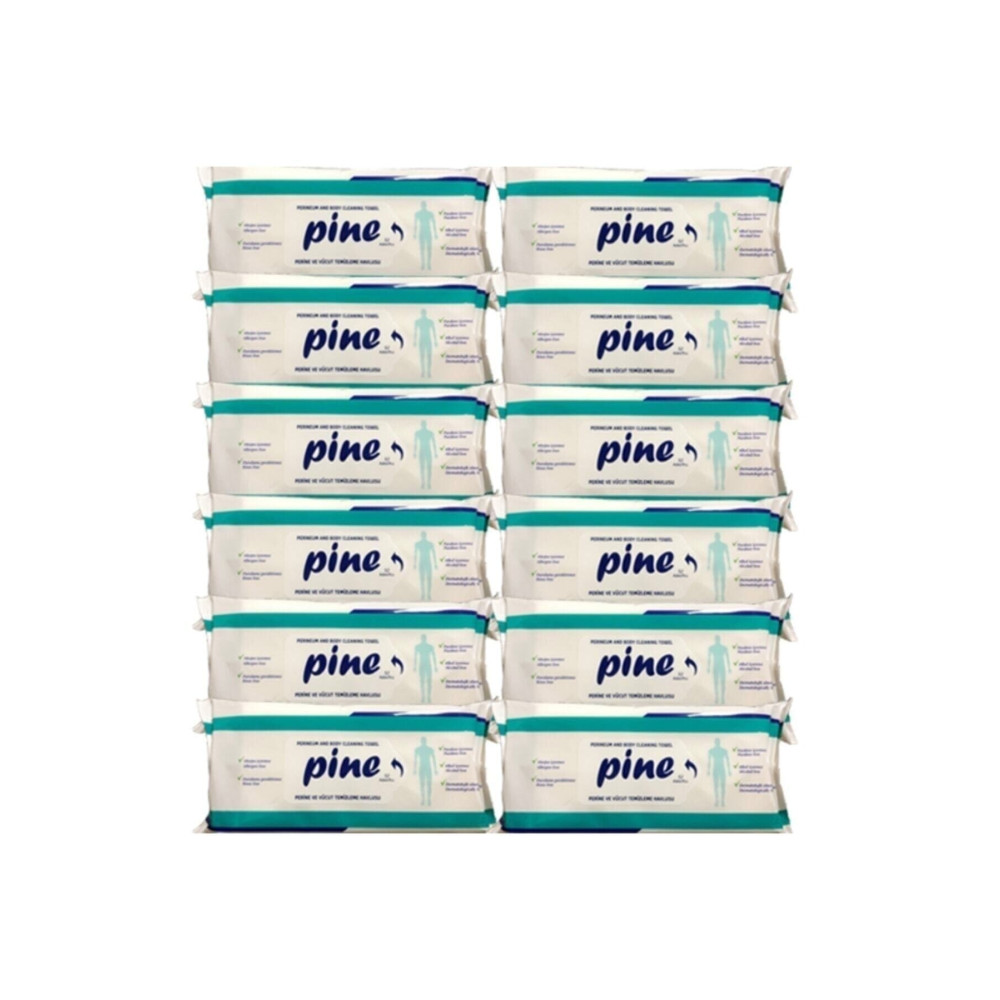 Pine Alkolsüz Hasta Perine Ve Vücut Temizleme Havlusu 50 li X 12 Paket Sağlık Fiyatı