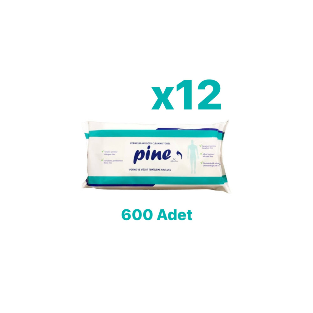 Pine Alkolsüz Hasta Perine Ve Vücut Temizleme Havlusu 50li X 12 Paket Sağlık Fiyatı