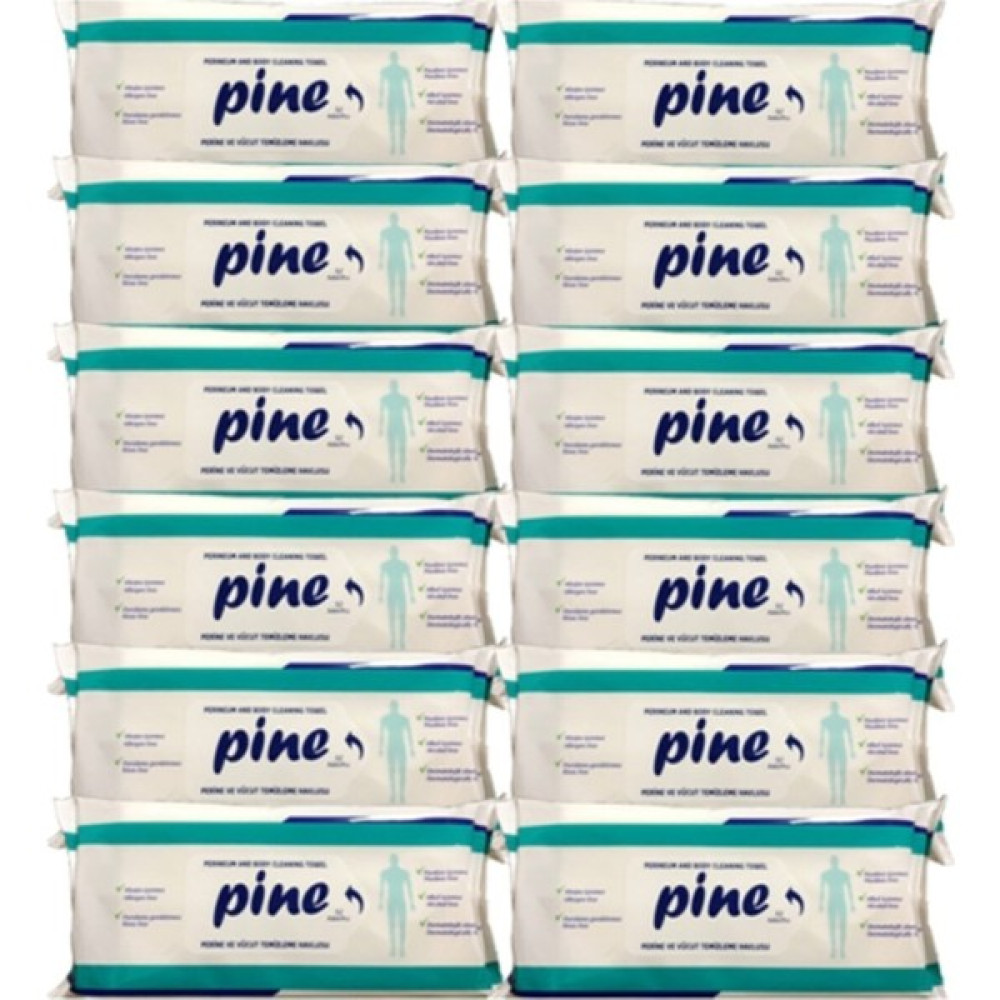 Pine Alkolsüz Hasta Perine Ve Vücut Temizleme Havlusu 50'Li X 12 Paket - L Hasta Bezleri ve Temizliği Fiyatı