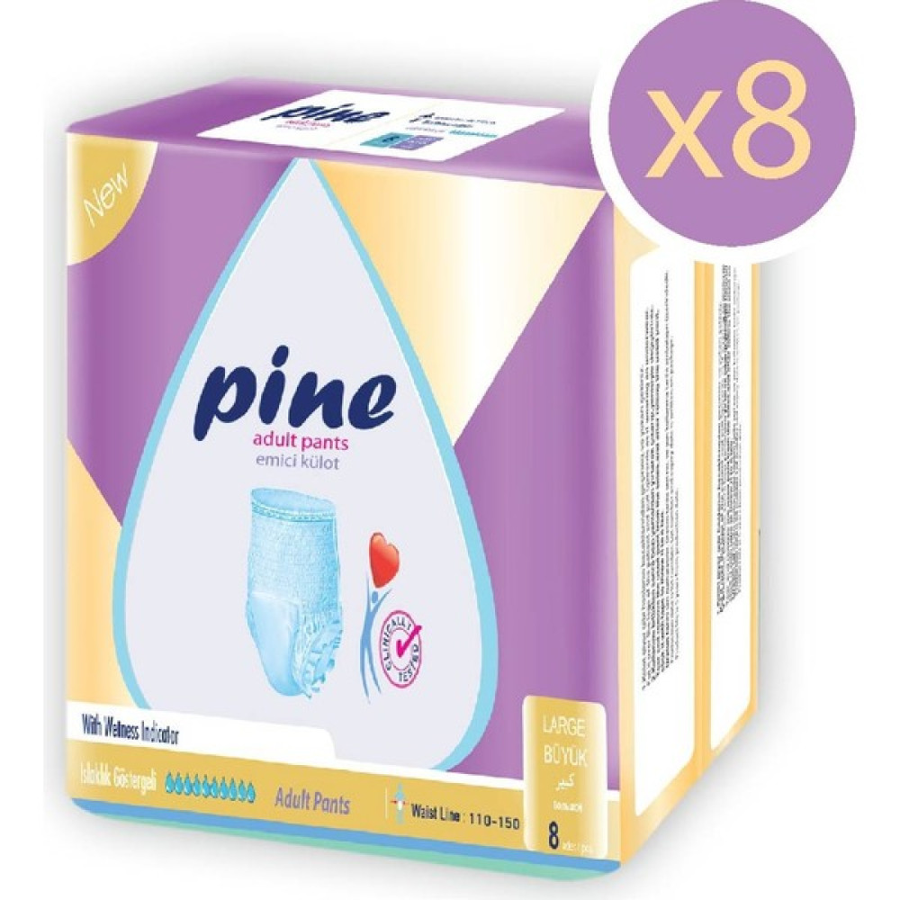 Pine Large Külotlu Hasta Bezi Bel Ölçüsü 110-150 64 ADET - L Hasta Bezleri ve Temizliği Fiyatı