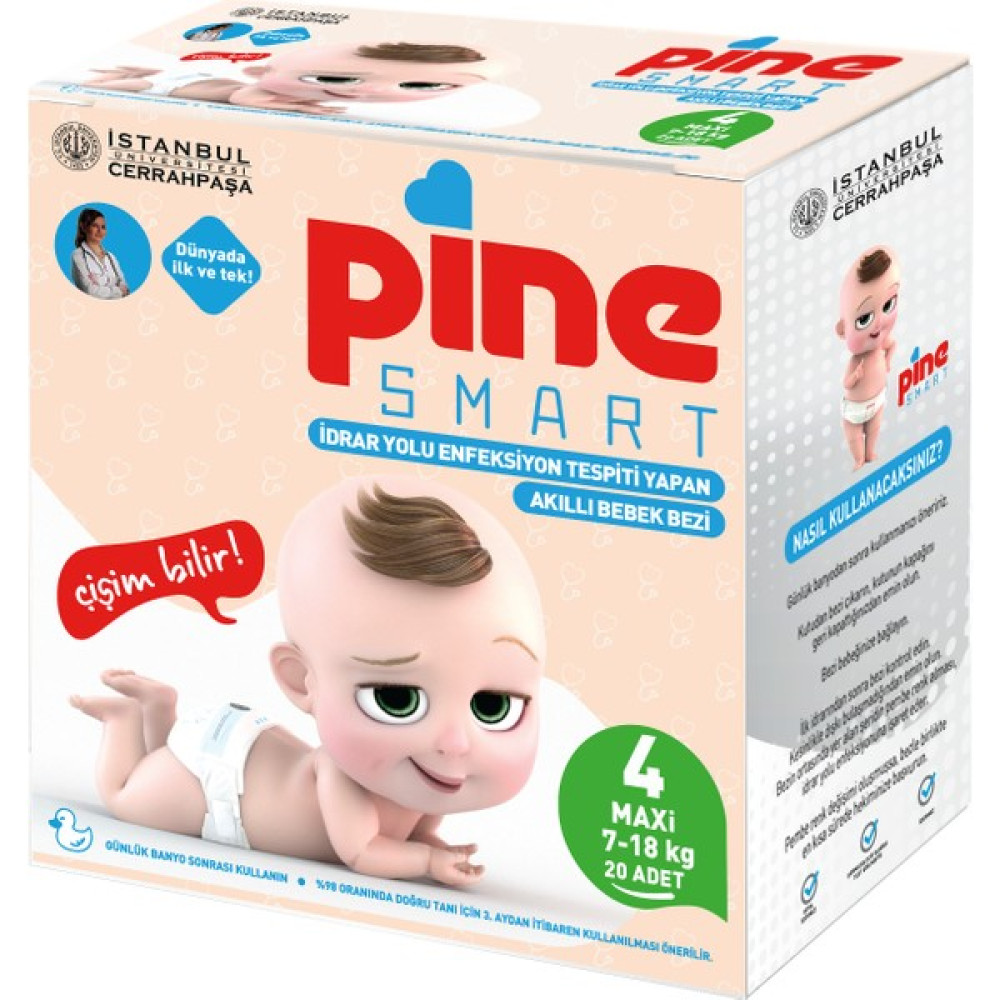 Pine Smart Akıllı Bebek Bezi 4 Maxi (7-18 Kg) 20 Adet Pine - 4 Beden (7 - 18 kg) Bebek Bezi Fiyatı