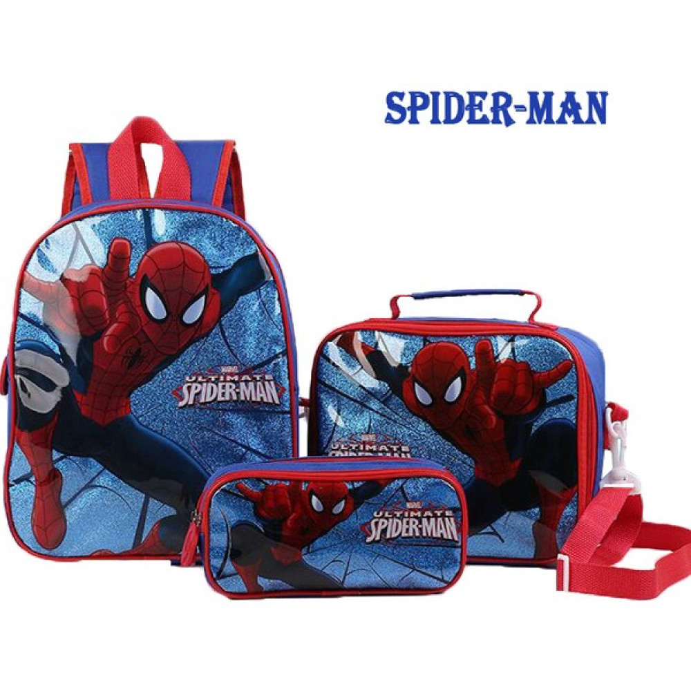 Pineapple88 Spiderman Kreş Anaokulu Sırt Çantası --Üç Parçalı (Yurt Dışından) - Mavi - Kırmızı Okul & Evrak Çantaları Fiyatı