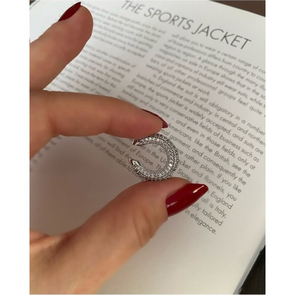Pinery Jewels Full Zirkon Taşlı Gümüş Renk Kıkırdak Küpe Bijuteri Küpe Fiyatı