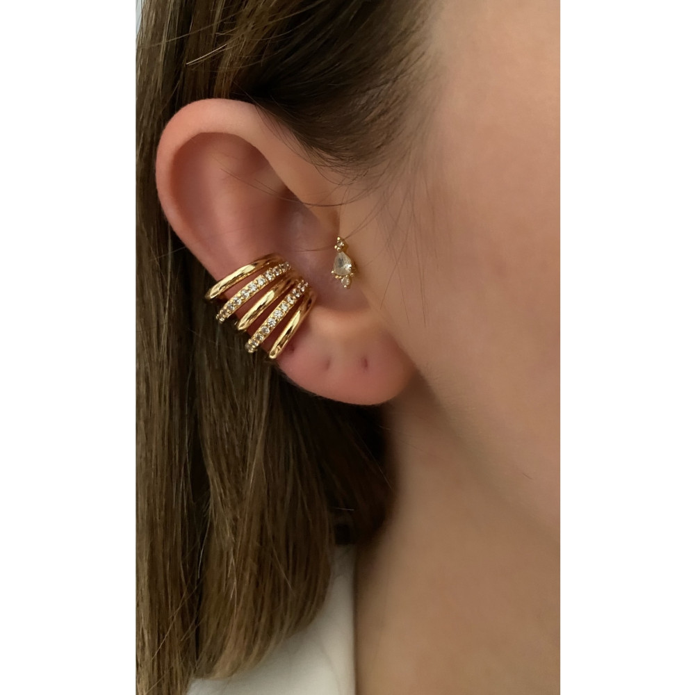 Pinery Jewels Kadın Büyük Earcuff Taşlı 5 Sıra Kıkırdak Küpe Bijuteri Küpe Fiyatı