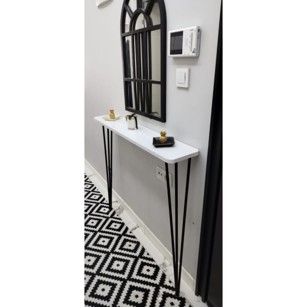 Pinhal Home Oval Kenar Dresuar 120CM Beyaz Sıyah Ayak Dresuar / Makyaj Masası Fiyatı