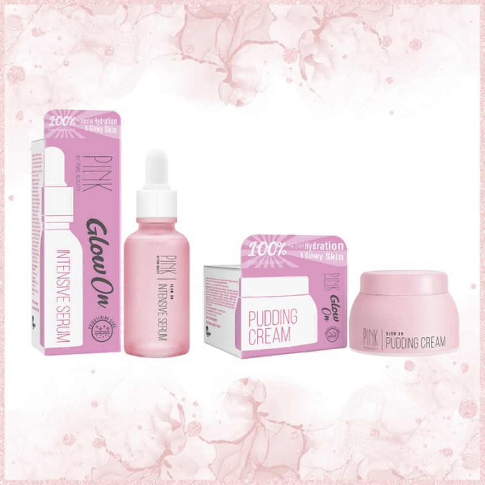 Pink By Pure Beauty Glow On Intensive Serum 30 ml - Glow On Pudding Krem 50 ml Cilt ve Yüz Bakımı Fiyatı