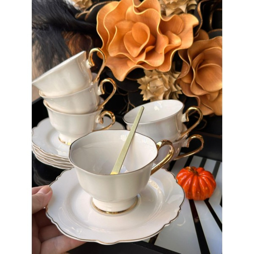 Pink & More Çay Fincan Takımı Perla 6 Kişilik 12 Parça - 6 Adet - Renkli - 310 ml Fincan / Bardak / Kahve Takımı Fiyatı