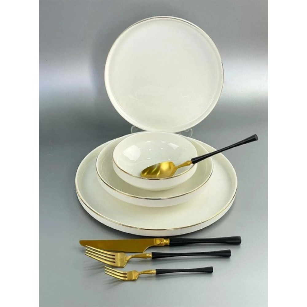 Pink & More Modern Gold 48 Parça Lüx Porselen Yemek Takımı 12 Kişilik Yemek Takımı Fiyatı