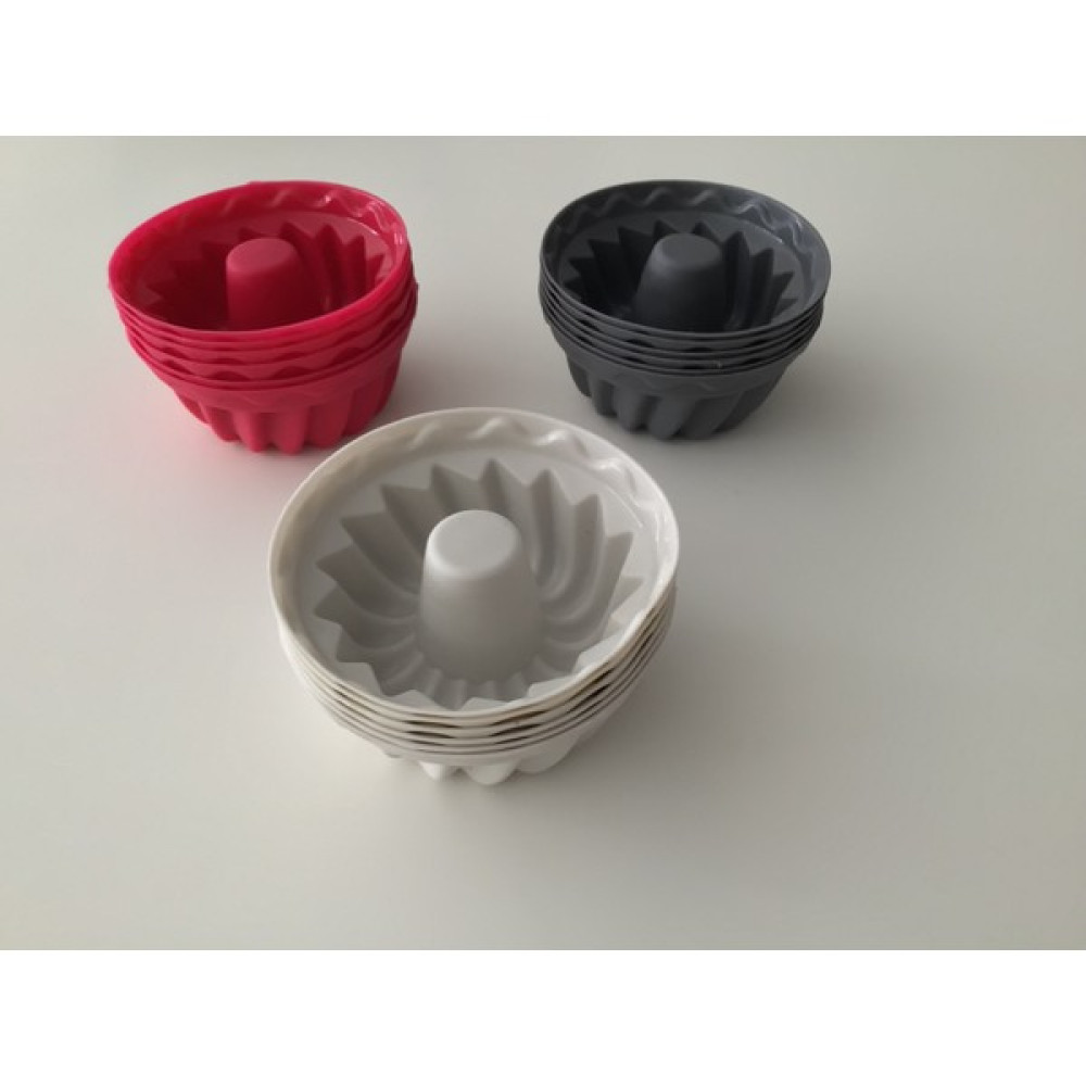 Pink Rose Antrasit + Kırmızı + Beyaz Mini Silikon Kek Muffin Kalıbı 18 Adet Kek Kalıpları Fiyatı