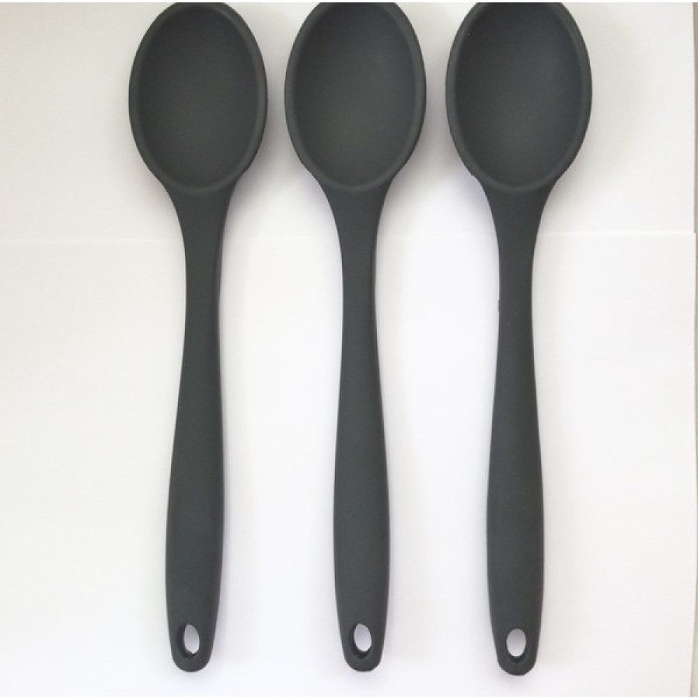 Pink Rose Büyük Boy Yanmaz Yapışmaz Silikon Kaşık Set Antrasit - Gri Çatal / Kaşık / Bıçak Takımları Fiyatı