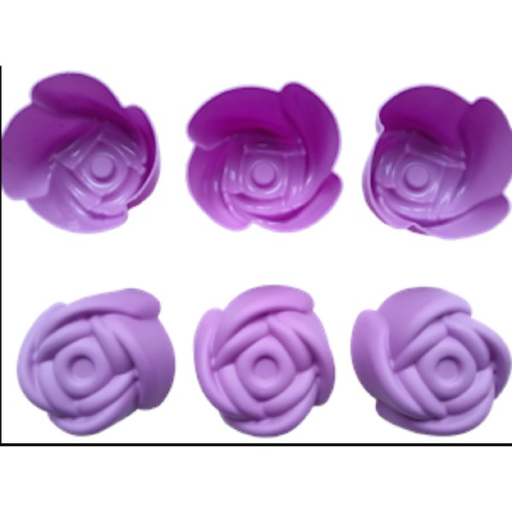 Pink Rose Bybirgül Lila -Mor 12 Li Silikon Mini Gül Kek Kalıbı,muffin Kalıbı 12 Adet Kek Kalıpları Fiyatı