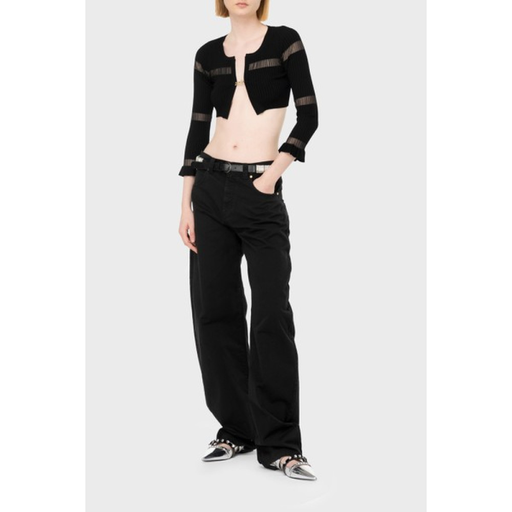 Pinko Slim Fit Transparan Şeritli Crop Hırka Kadın Hırka 102969A1NAZ99 Kadın Hırka Fiyatı