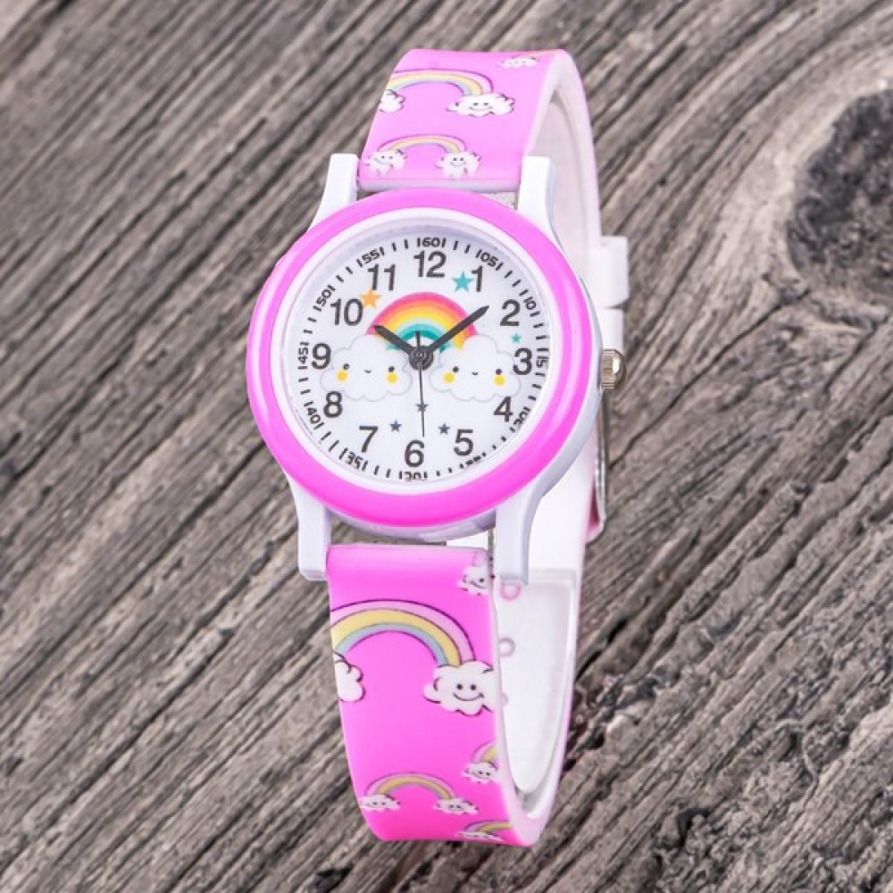 Pinkoli Pembe Renk Silikon Kordon Analog Gökkuşağı Model Çocuk Kol Saati Kol Saatleri Fiyatı