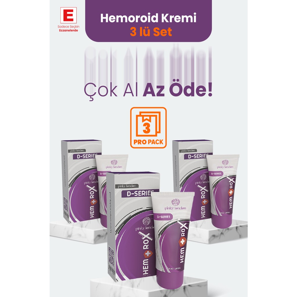 Pinky London 3'lü Set Hemorox - H.emoroid Kremi ( 3 Adet x 50 ML ) Diğer Fiyatı