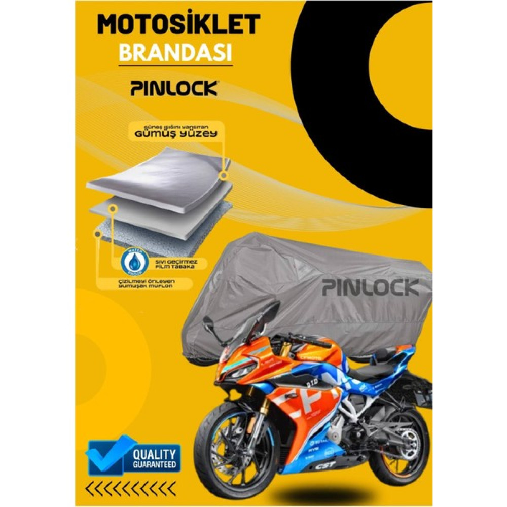 Pinlock Cf 250 Sr Su Geçirmez Dayanıklı Motosiklet Brandası Miflonlu Kalın Premium Kumaş Clipsli - Gri Motorsiklet Brandaları Fiyatı