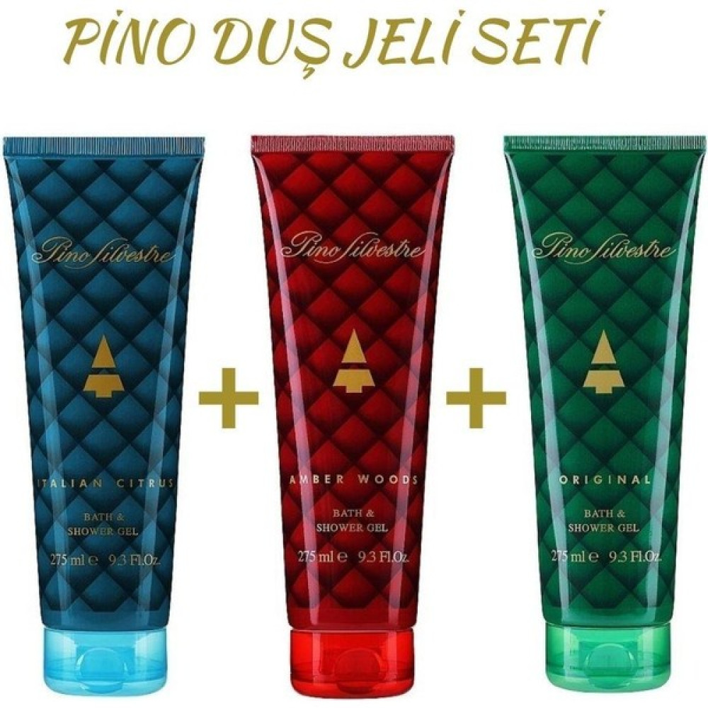 Pino Silvestre +Italian Citrus+Amber Woods Bath&shower Gel 275 ml Duş Jeli Seti Duş Jelleri ve Banyo Köpükleri Fiyatı