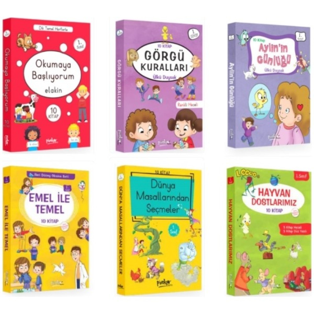 Pinokyo 1. Sınıf Hikaye Seti 6 Kutu - 60 Kitap Öykü Kitapları Fiyatı