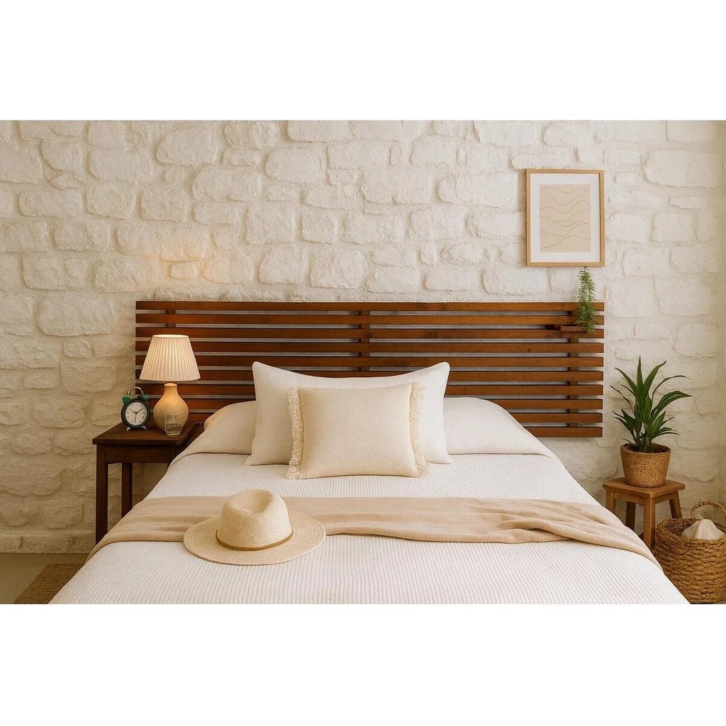 Pinoxi 200CM Masif Ahşap Yatak Başlığı Ceviz Renk + 2 Adet Raf Masif Ceviz Renk - Kahverengi - 200 x 60 cm SSD / Solid State Drive Fiyatı