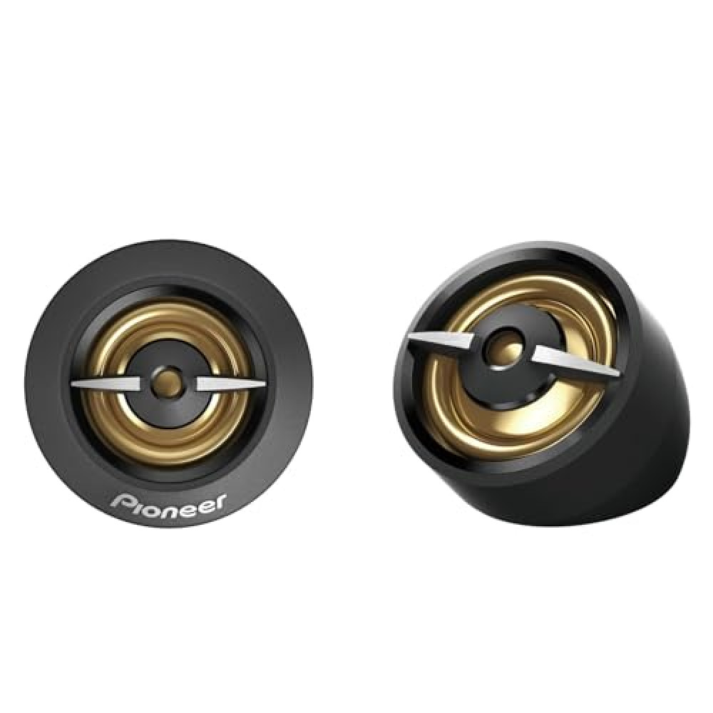 Pioneer TS-A301TW, 20mm Dome Component Tweeter Car Speaker, Precise Upper Range, Clear Sound Quality, Easy Installation, Full Gold Color, Pair with Midrange Drivers and Subwoofers for Complete Sound