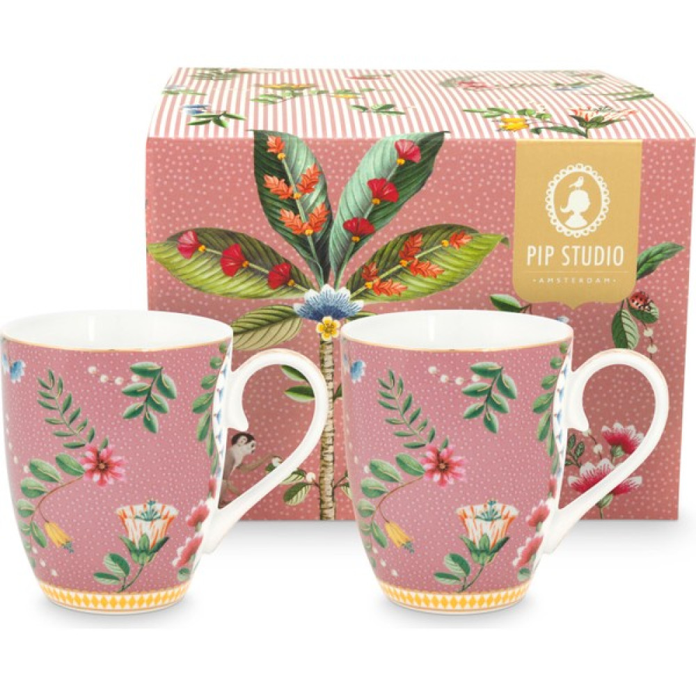Pip Studio La Majorelle Pembe Porselen Kupa Seti 350 Ml Fincan / Bardak / Kahve Takımı Fiyatı