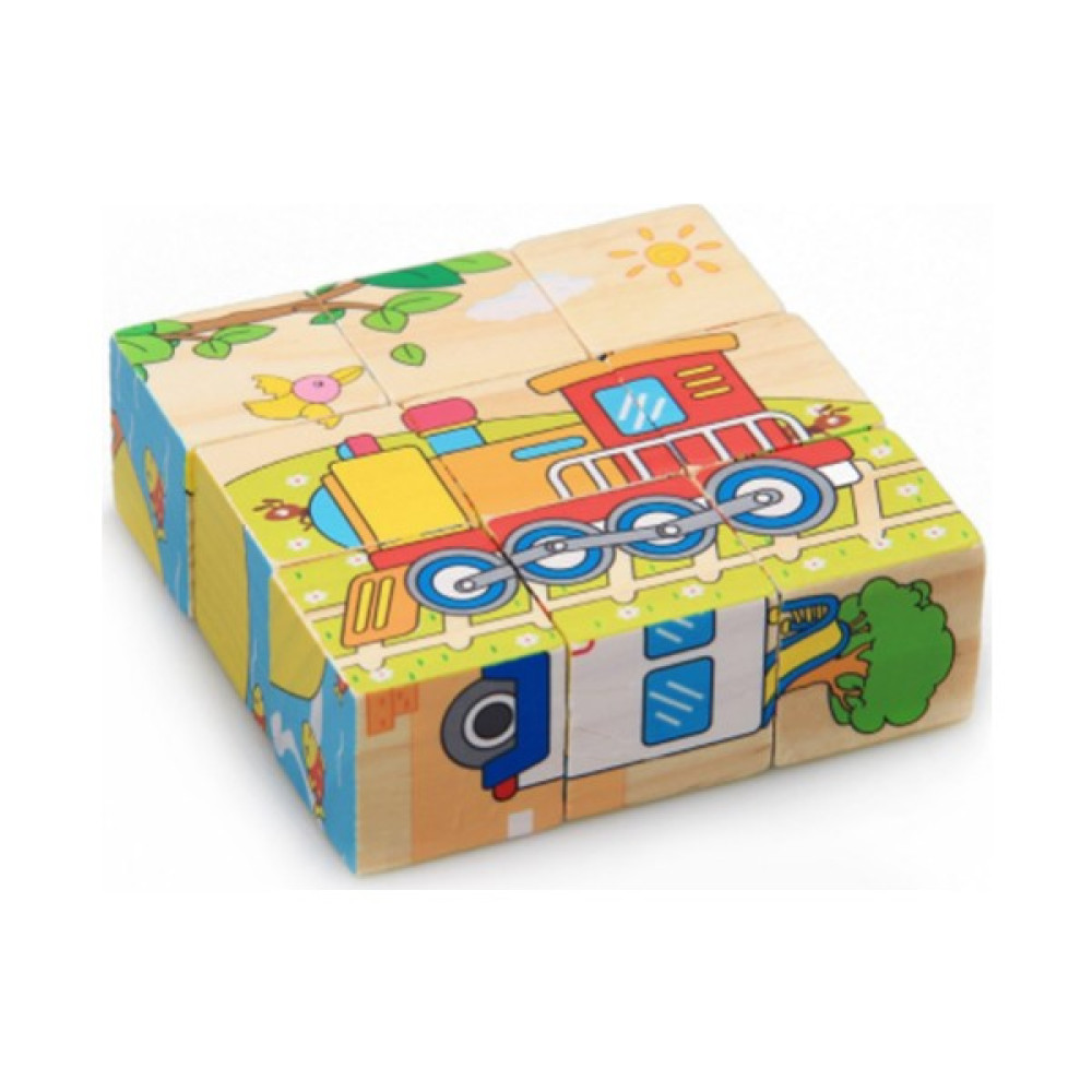 Piramigo Ahşap 6 Desenli Küp Puzzle - Taşıtlar Eğitici Oyuncak Fiyatı