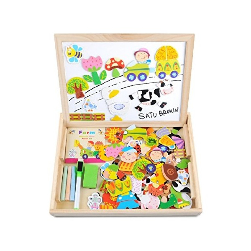 Piramigo Okul Öncesi Mıknatıslı Yazı Çizim Tahtası Farm Magnetic Puzzle Bebek Oyuncakları Fiyatı