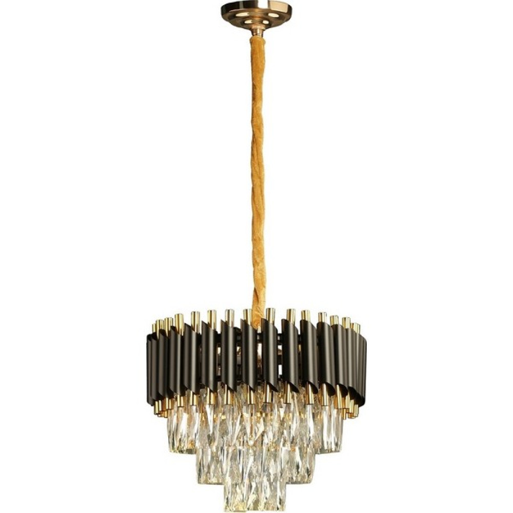 Piramit Aydınlatma Çift Borulu Small 40 cm Avize Zincir Askılı Kristal Taşlı Sarkıt Salon Avizesi - Gold - 4'lü Avize Fiyatı