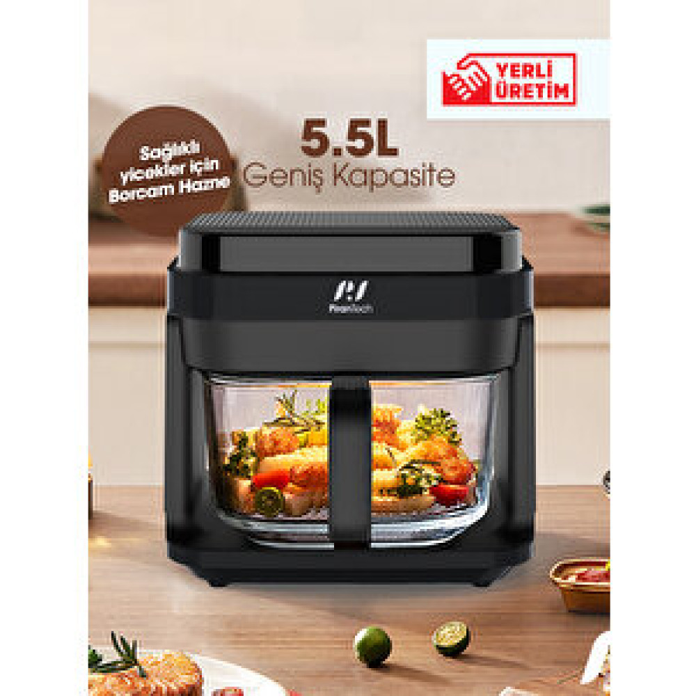 Pirantech Siyah Af539t Xl Borcam Hazneli Airfryer 5.5 L Fritöz Fritözler Fiyatı