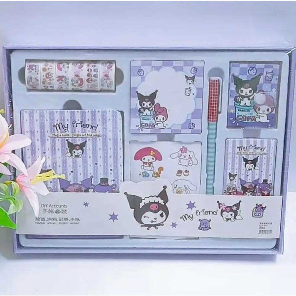 Piraye Gift Kuromi Diy Anime Karikatür Sanrio Günlüğü Çizim Graffiti Not Defteri Çıkartmaları Kalem Kırtasiy Set Okul Malzemeleri Fiyatı