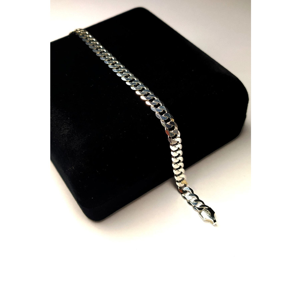 Piraye Silver 925 Ayar Gümüş Italyan Gurmet Bileklik 6 mm Genişlik 21 cm Uzunluk 50 cm Beden Gümüş Bilezik Fiyatı