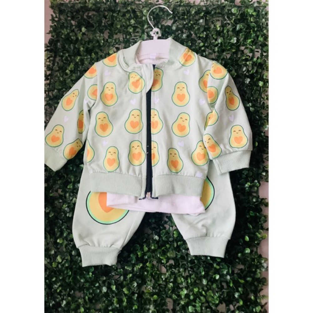 Pirinç Bebe Kız Bebek 3 Lü Avakado Desenli Takım Bebek Giysi Takım Fiyatı