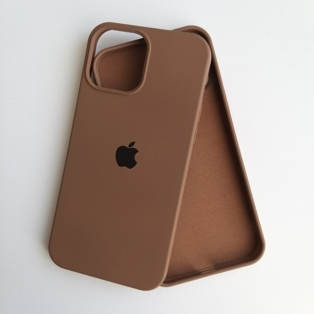 Pirok Store Apple iPhone 14 Pro Max (6.7) Uyumlu Lansman Içi Kadife Silikon Kılıf - Kahverengi Cep Telefonu Kılıfı Fiyatı