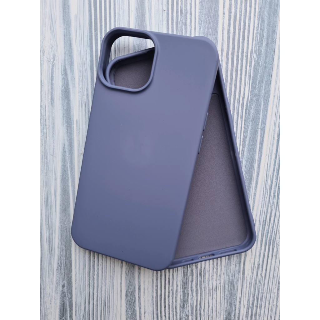 Pirok Store İphone 14 İle Uyumlu LOGOSUZ İçi Kadife Esnek Silikon Lansman Kılıf - Jean Blue Diğer Fiyatı