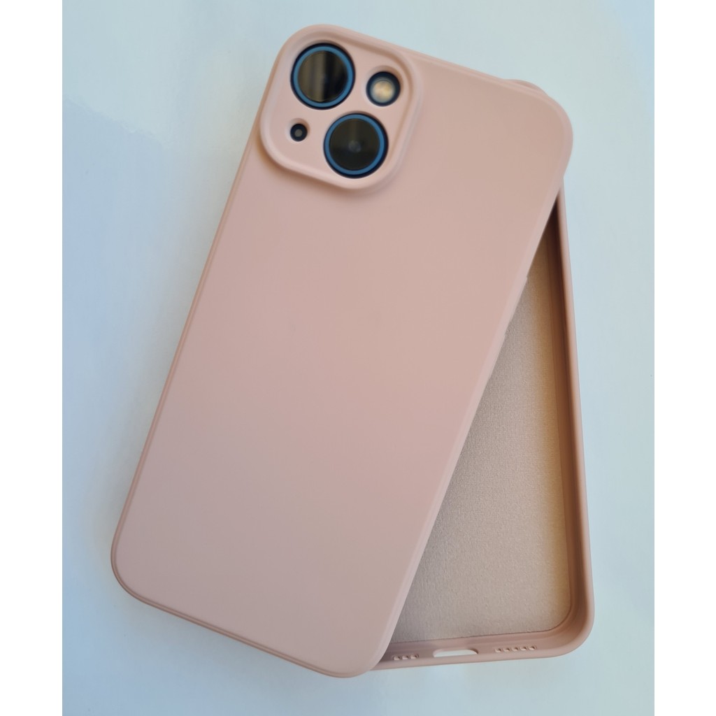 Pirok Store İphone 14 İle Uyumlu LOGOSUZ Kamera Korumalı İçi Kadife Esnek Silikon Lansman Kılıf - Kum Pembe Cep Telefonu Kılıfı Fiyatı